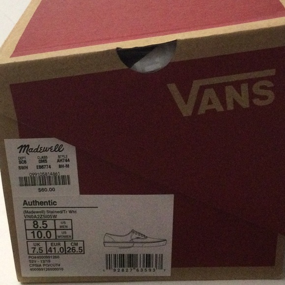 Madewell x Vans®  Lace-Up Sneakers Tie-Dye Women’s Size 10 White - Picture 11 of 12